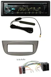 Автомагнитола для Renault Twingo (2007–2012) Pioneer CD/MP3/AUX/DAB/USB, бежево-серый