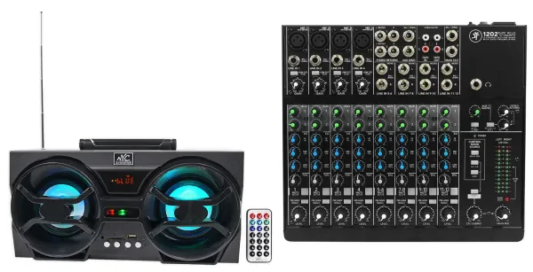 Mackie 1202VLZ4 12-ch Analog Low-Noise Mixer w/ 4 ONYX Preamps + Free Speaker !