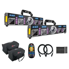 BEAM-JAM 65W RGB LED DMX Motion Light Bar DJ Stage Effect Fixtures Pair