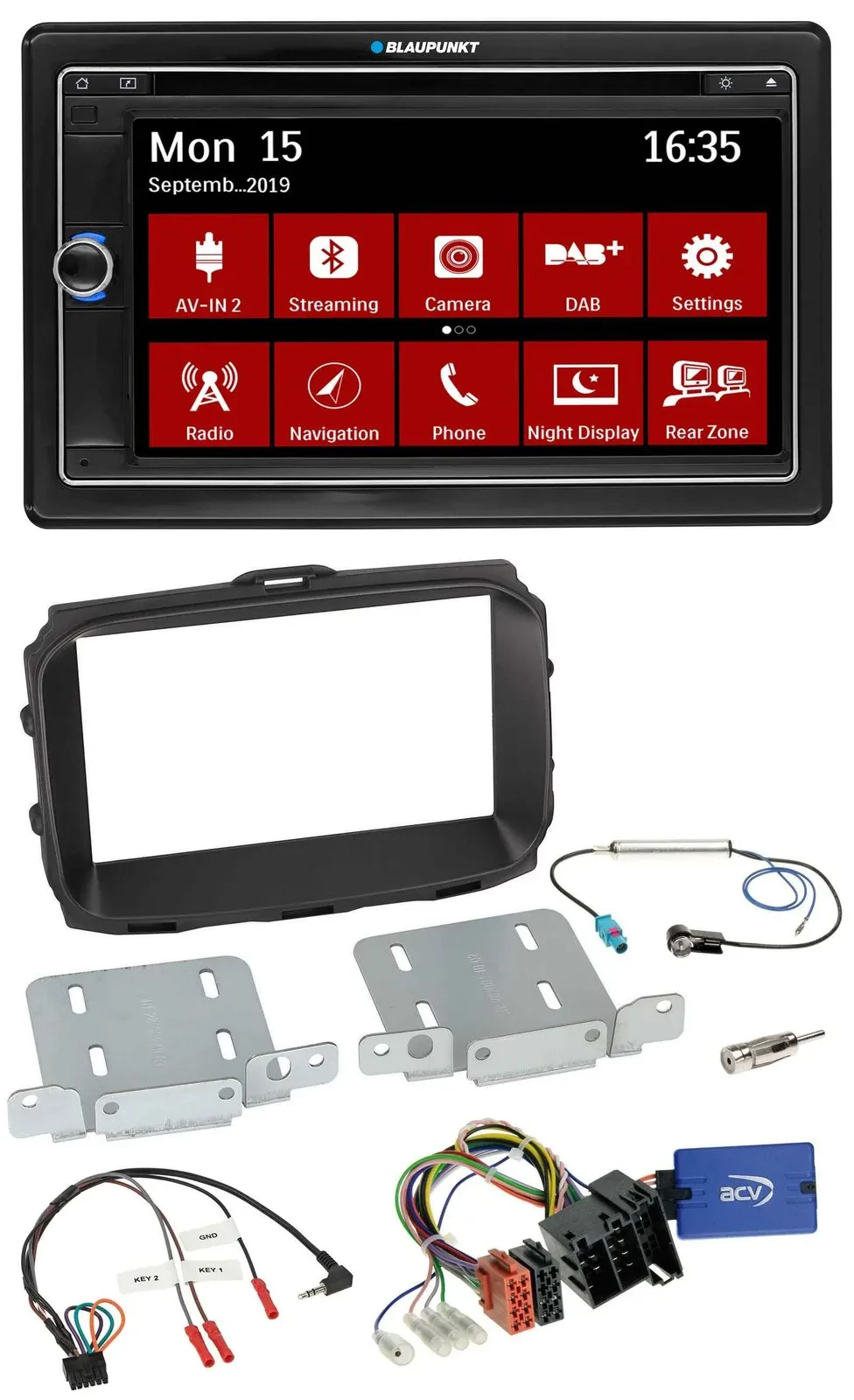 Автомагнитола для Alfa Romeo Giulietta Blaupunkt 2DIN, Bluetooth, DAB, USB, DVD, управление с руля