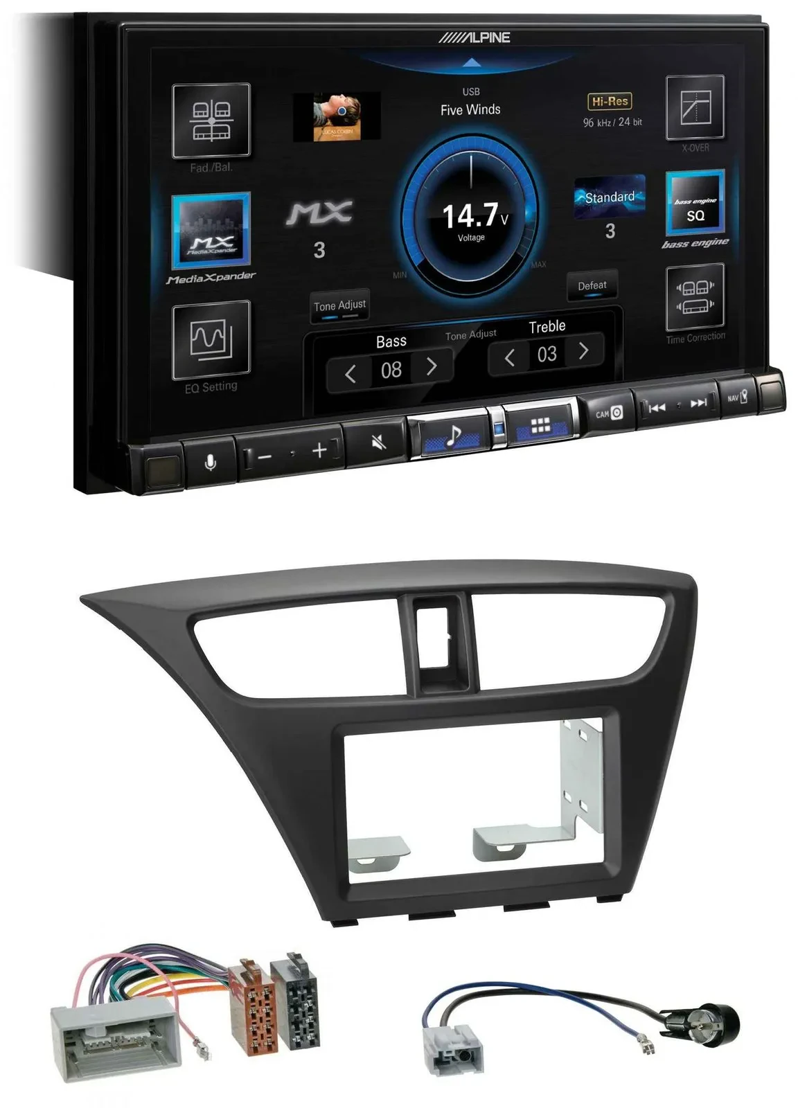 Alpine DAB 2DIN USB Bluetooth MP3 Autoradio für Honda Civic Hatchback ab 12
