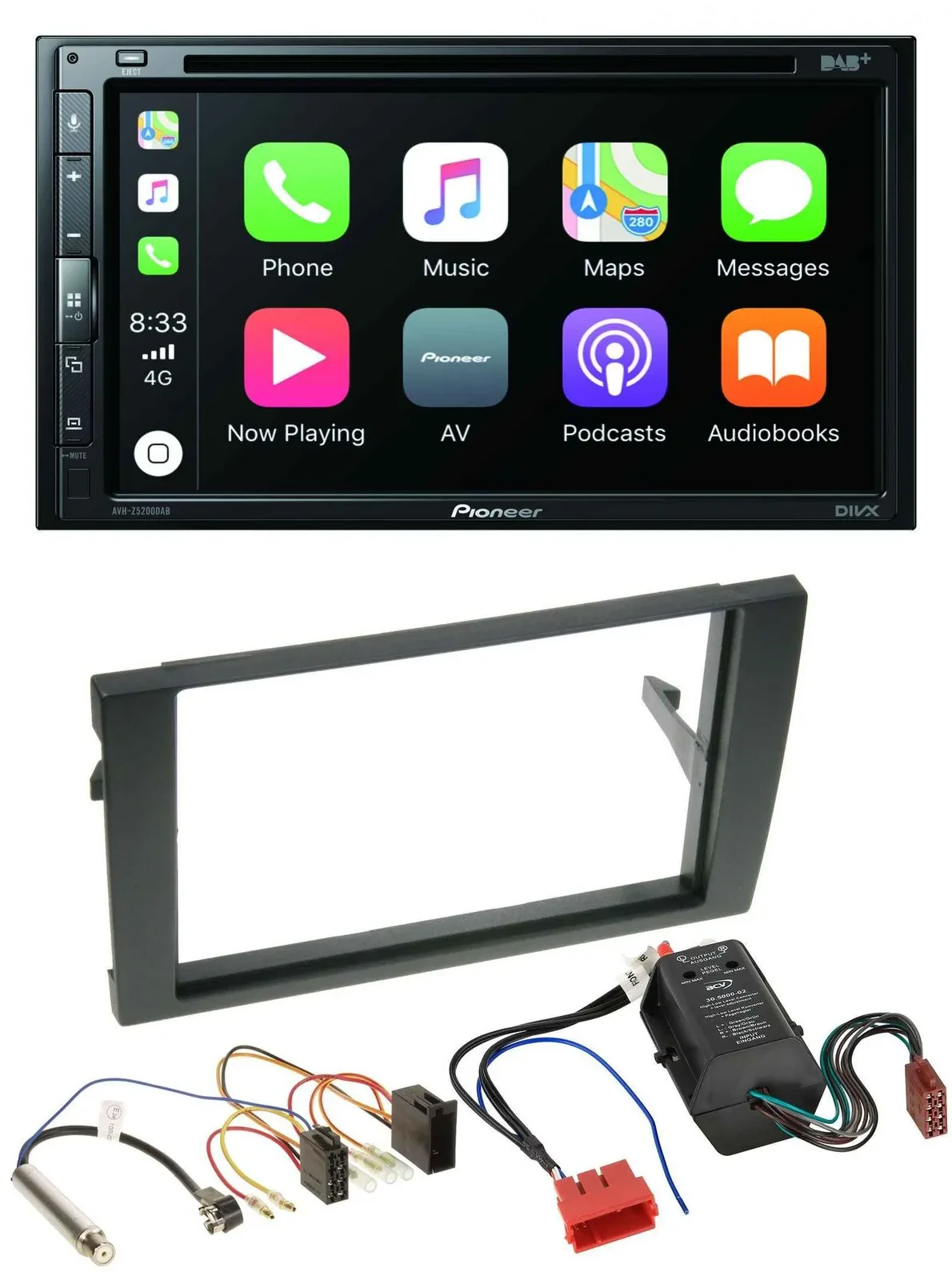 Pioneer DVD 2DIN MP3 DAB Bluetooth USB Autoradio für Audi A4 B6 B7 00-08 Bose Ak