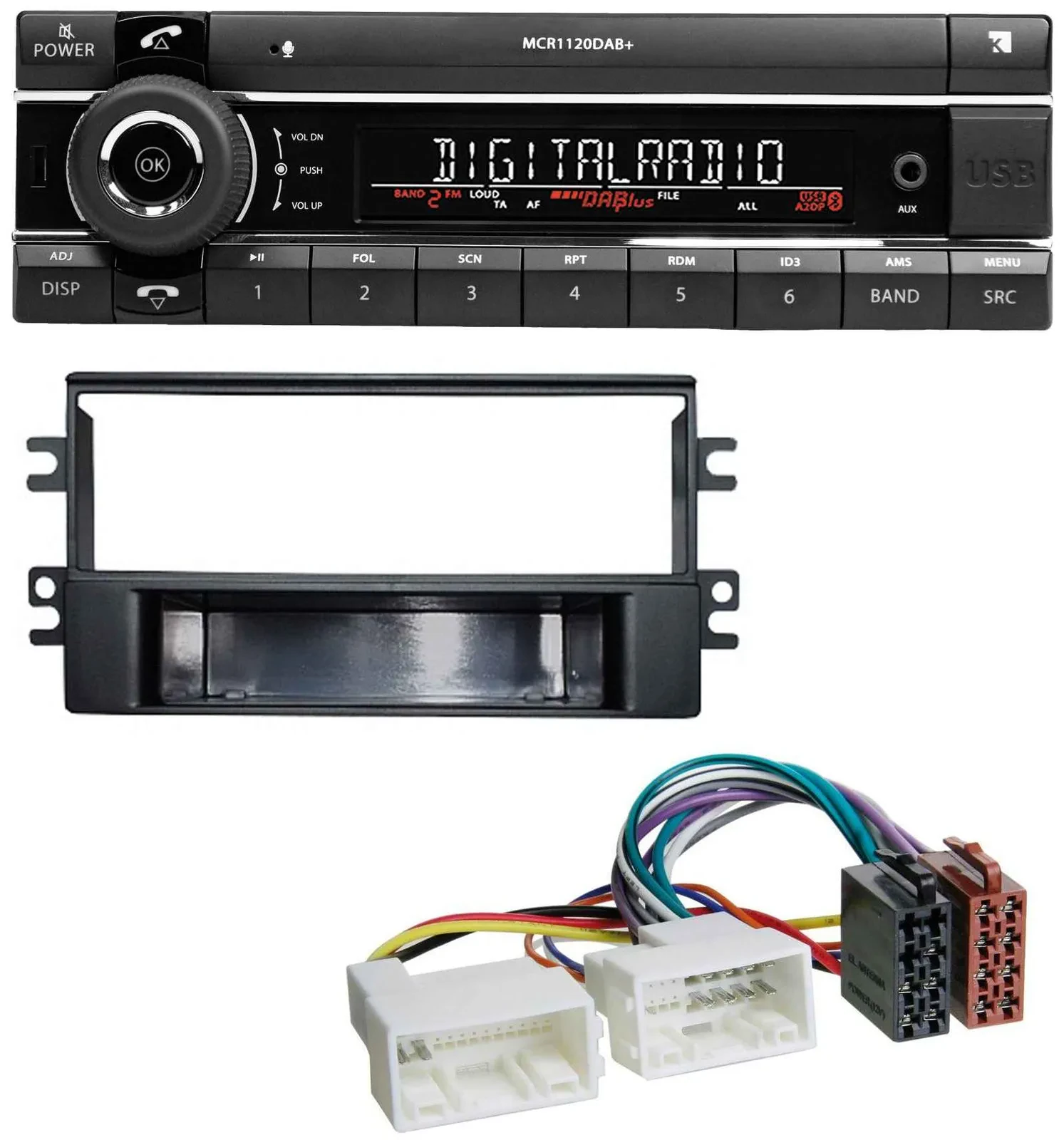 Kienzle Bluetooth MP3 USB DAB Autoradio für Kia Carens (ab 2007)