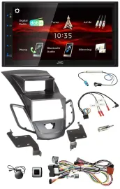 JVC USB Bluetooth Lenkrad DAB 2DIN Autoradio für Ford Fiesta Display 2008-10 sch