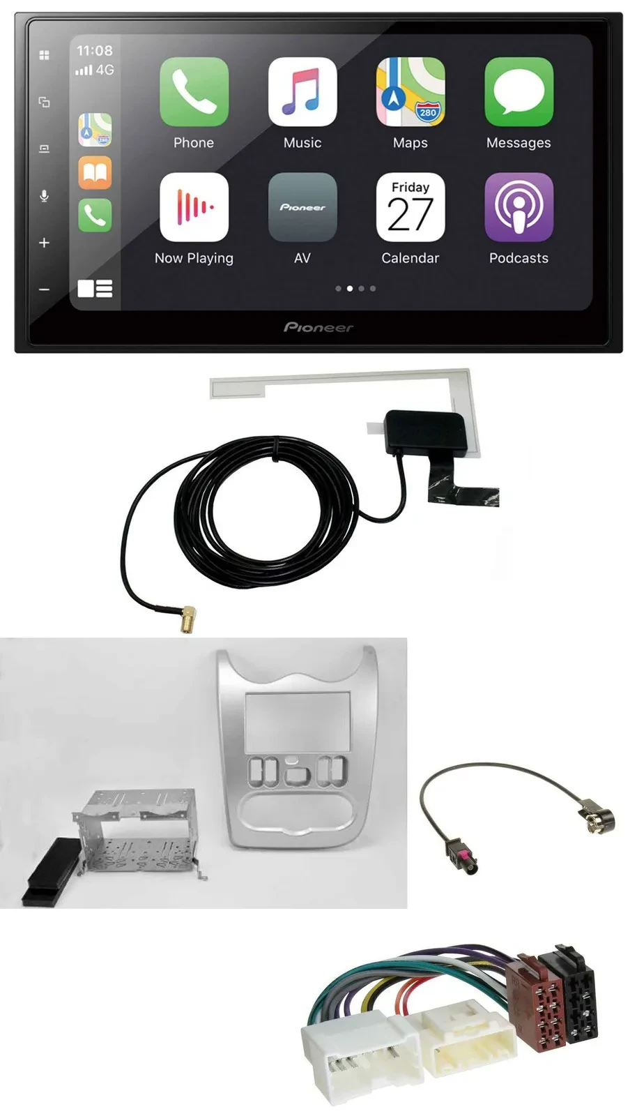 Pioneer USB MP3 2DIN Bluetooth DAB Autoradio für Dacia Sandero Logan Duster ab 1