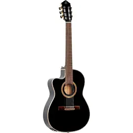 Классическая гитара с подключением Ortega Performer Series RCE138-T4BK-L Thinline A/E Nylon Guitar Black