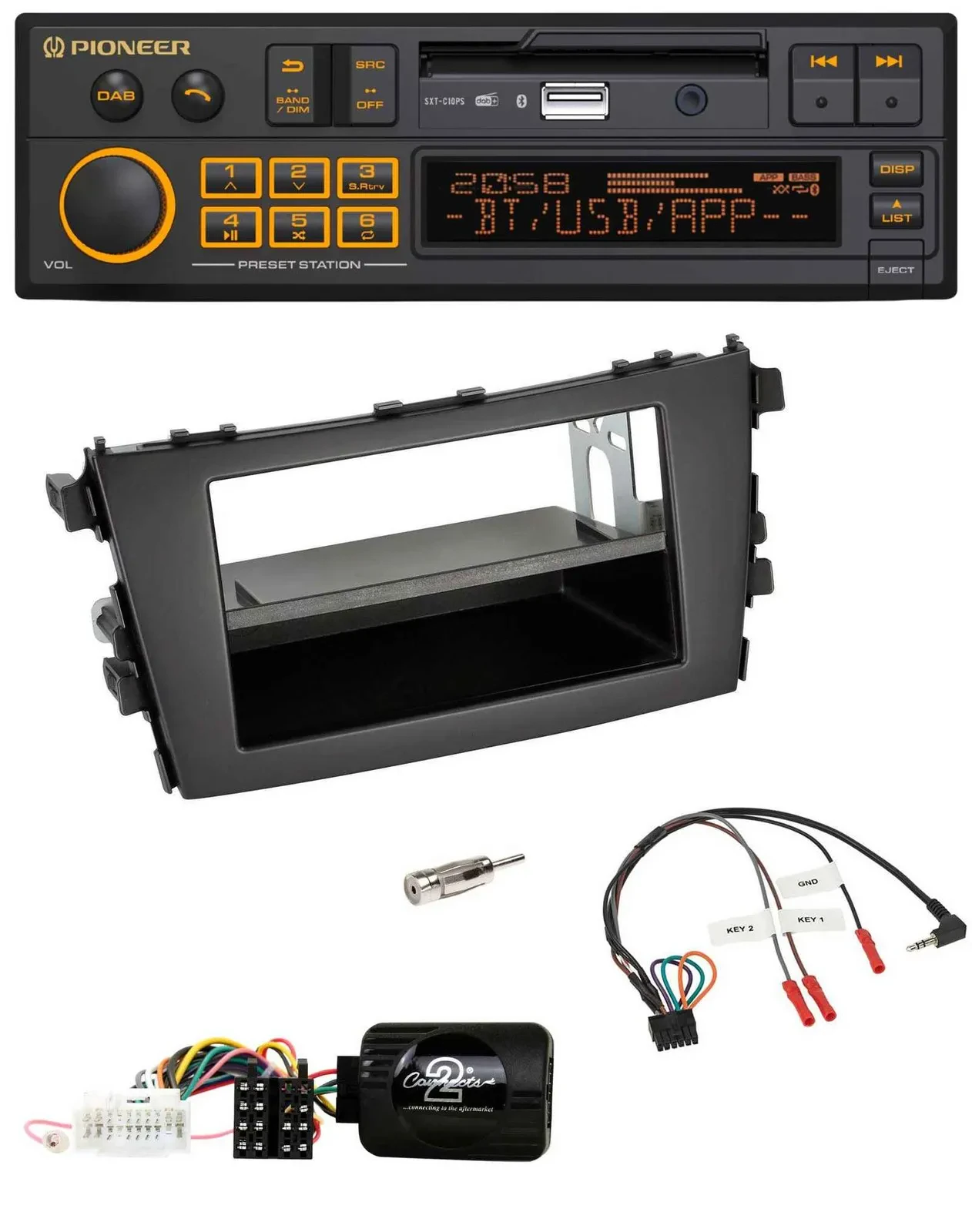 Pioneer DAB Lenkrad USB Bluetooth Autoradio für Suzuki Celerio LF ab 2014