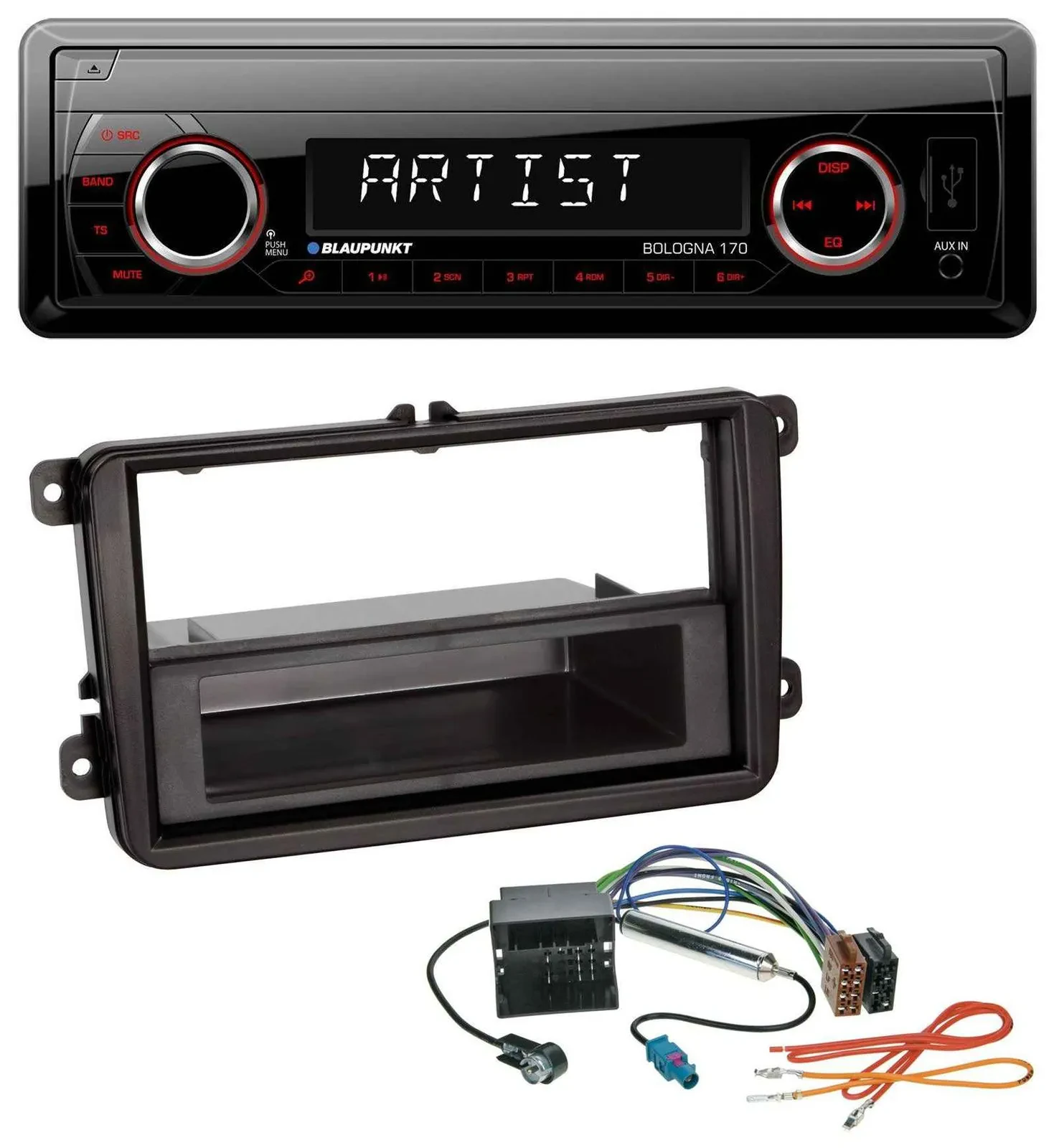 Blaupunkt SD USB 1DIN MP3 AUX Autoradio für Skoda Fabia Octavia Rapid Roomster
