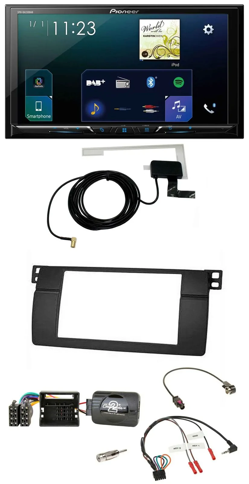 Pioneer 2DIN DAB USB Lenkrad Bluetooth Autoradio für BMW 3er E46 2001-2006 Profi