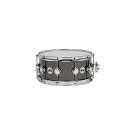 DW 6.5x14" Collector's Snare Drum Black Nickel Over Brass With Chrome Hardware