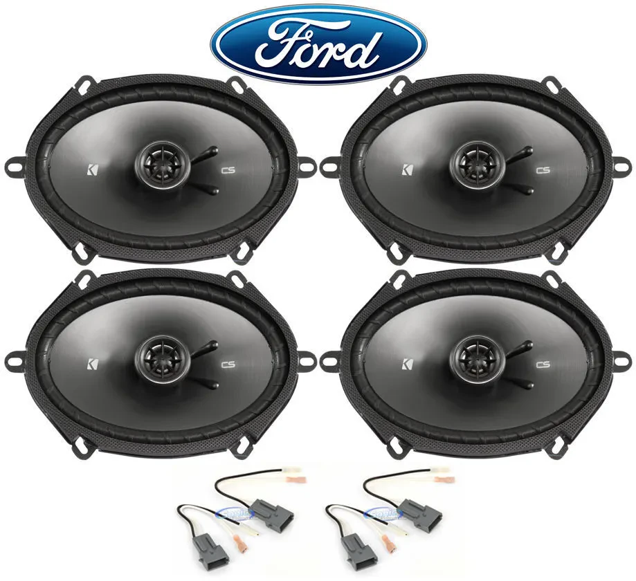 Kicker 6x8" Front+Rear Speaker Replacement Kit For 1989-1997 Ford Thunderbird