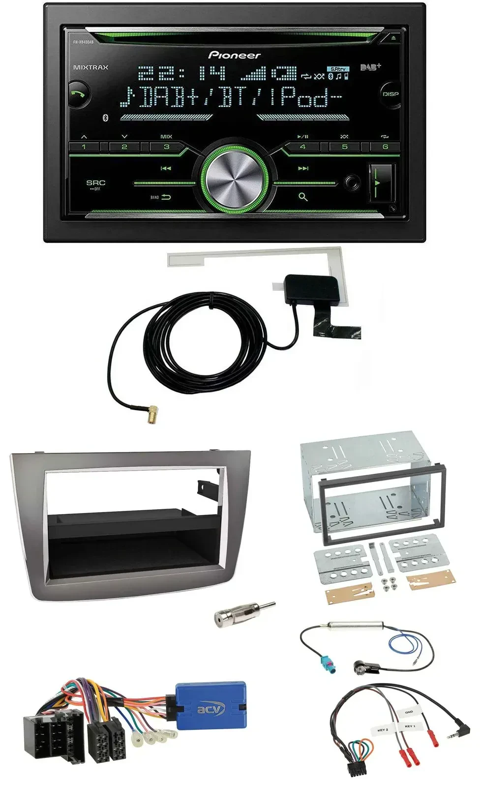 Автомагнитола Pioneer 2 DIN, CD, USB, Bluetooth, DAB, для Alfa Romeo Mito (2013–2018), поддержка управления на руле
