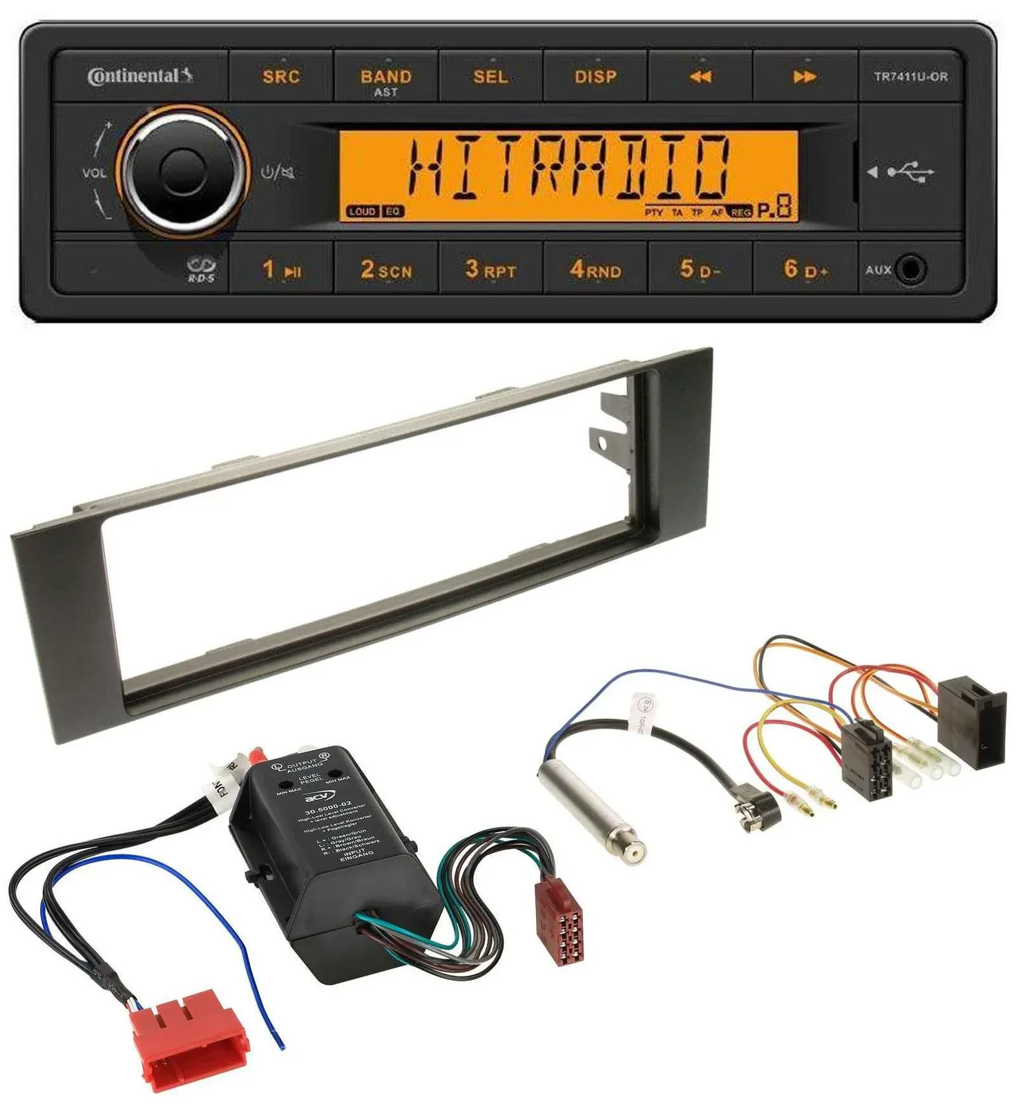 Автомагнитола для Audi A3 8P (2003–2006) Continental 1DIN USB AUX MP3, Bose активная система