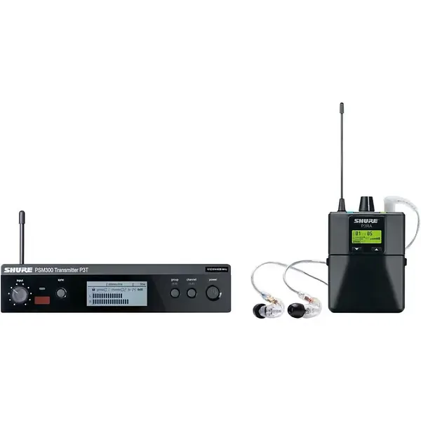 Микрофонная система персонального мониторинга Shure PSM 300 Wireless Personal Monitoring System w/SE215-CL Earphones J13 Clear
