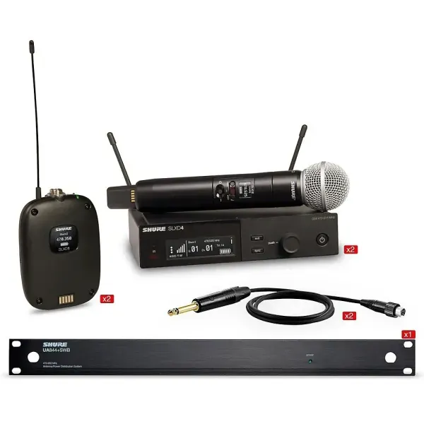 Shure SLXD Dual Body Pack and Microphone Bundle Band H55