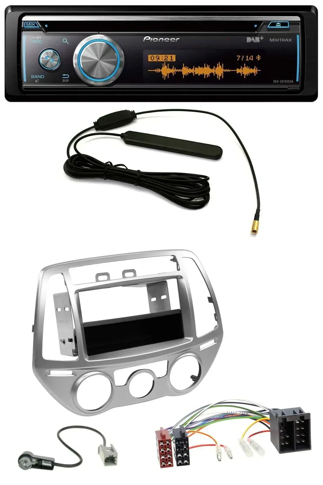 Автомагнитола Pioneer CD/USB/Bluetooth/DAB/MP3 для Hyundai i20 (2012–2014), с ручным кондиционером