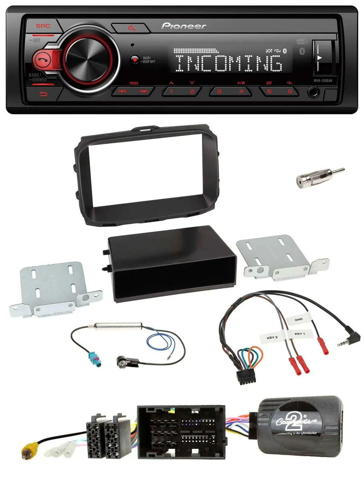 Автомагнитола для Alfa Romeo Giulietta 940 Facelift 2014 Pioneer Bluetooth, USB, DAB, с управлением на руле