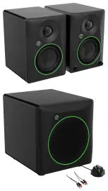 Pair Mackie CR4.5BT 4.5" Powered Studio Monitors w/Bluetooth/Tone Control+8" Sub