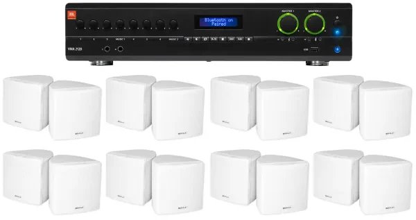 Настенная акустика JBL Cube 70v White с усилителем (16 штук)