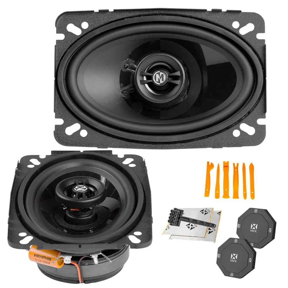 Memphis Audio PRX46 | 60W 4"x6” 2-way Coaxial Speakers with Accessories