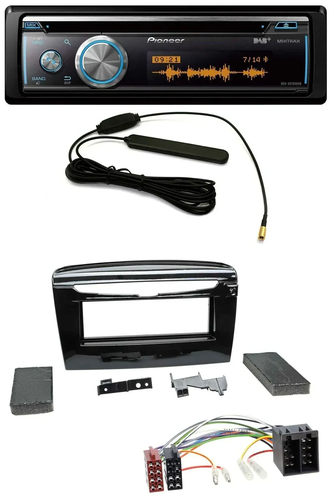 Автомагнитола Pioneer CD/USB/Bluetooth/DAB/MP3 для Lancia Y (с 2012), черный глянец