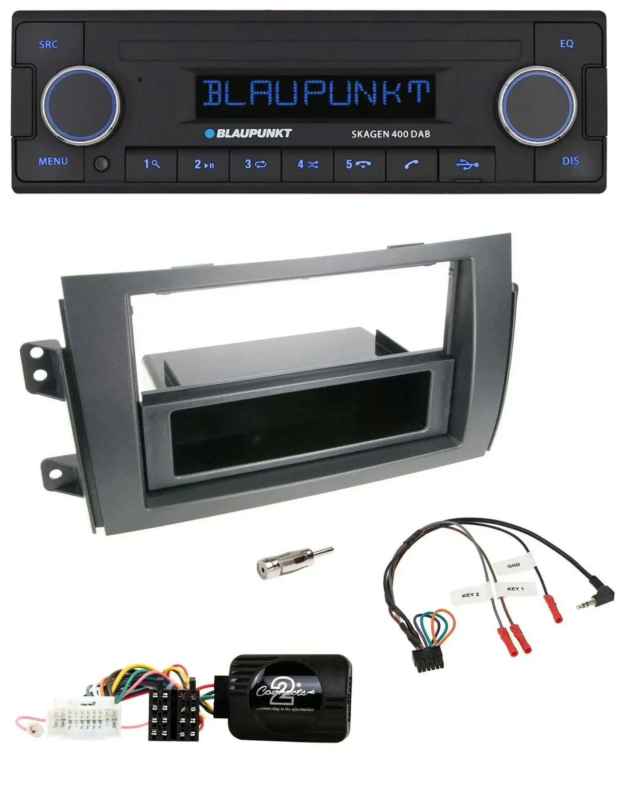 Blaupunkt DAB USB Bluetooth Lenkrad Autoradio für Fiat Sedici Suzuki SX4