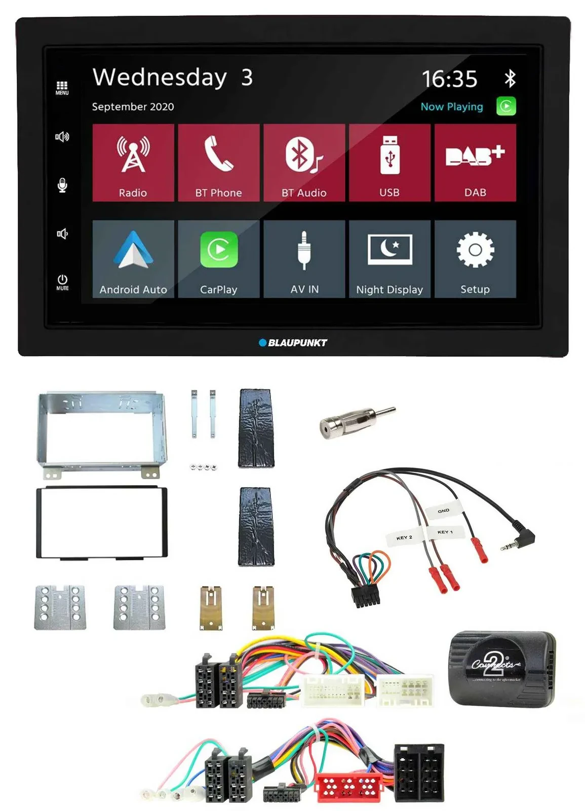 Blaupunkt DAB Bluetooth USB Lenkrad 2DIN Autoradio für KIA Carnival II VQ 2006-2