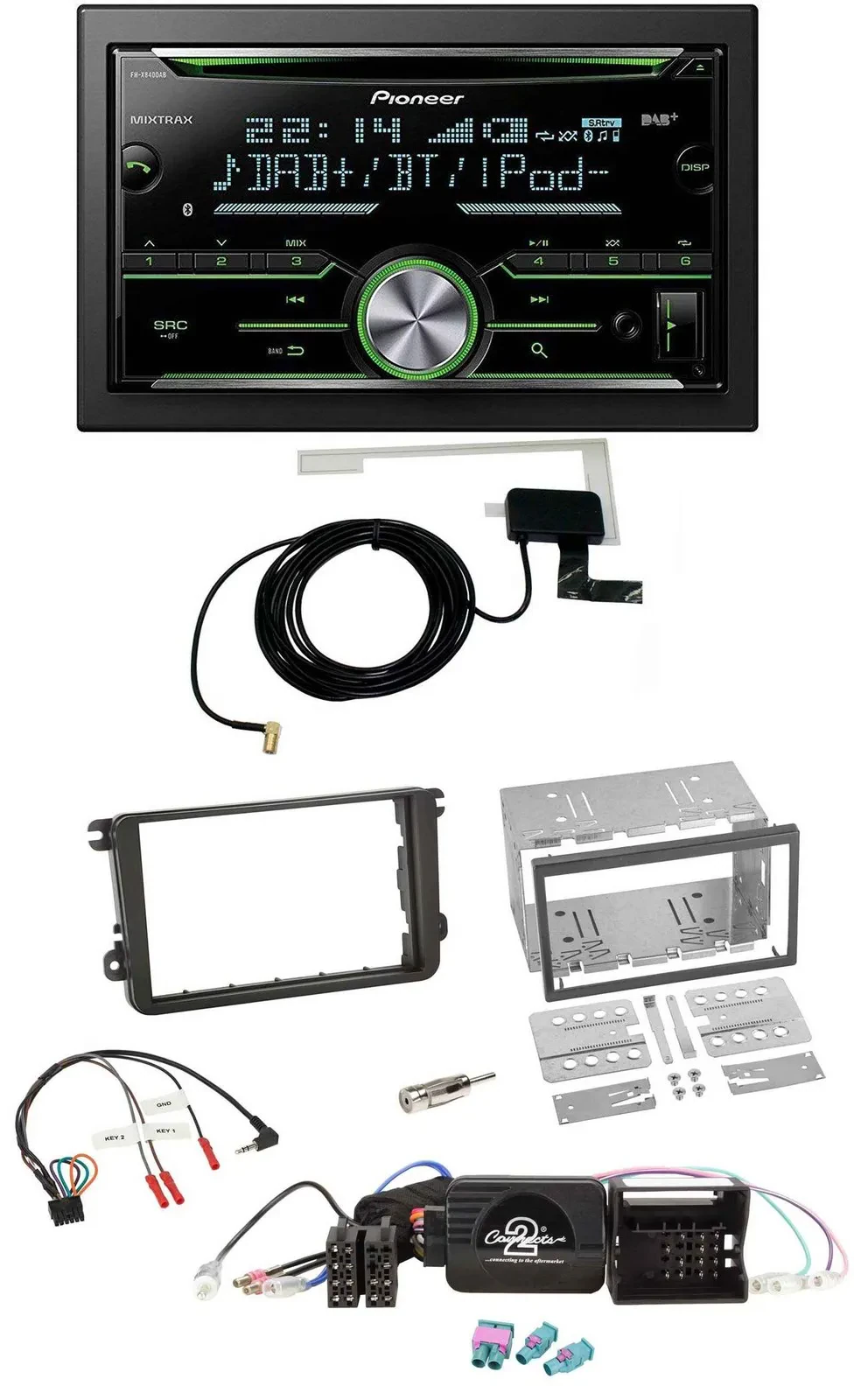 Pioneer CD USB Lenkrad Bluetooth 2DIN DAB Autoradio für VW Amarok Beetle EOS Cad