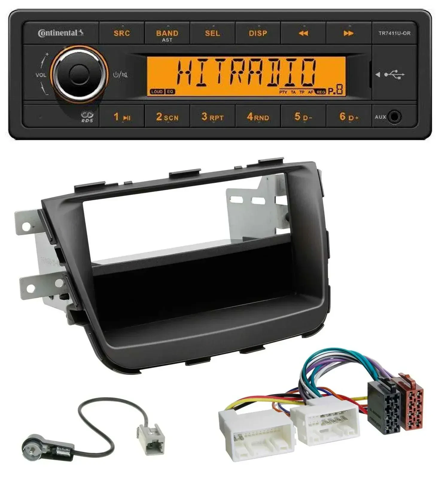 Continental 1DIN USB AUX MP3 Autoradio für Kia Sorento II XM Facelift 12-15