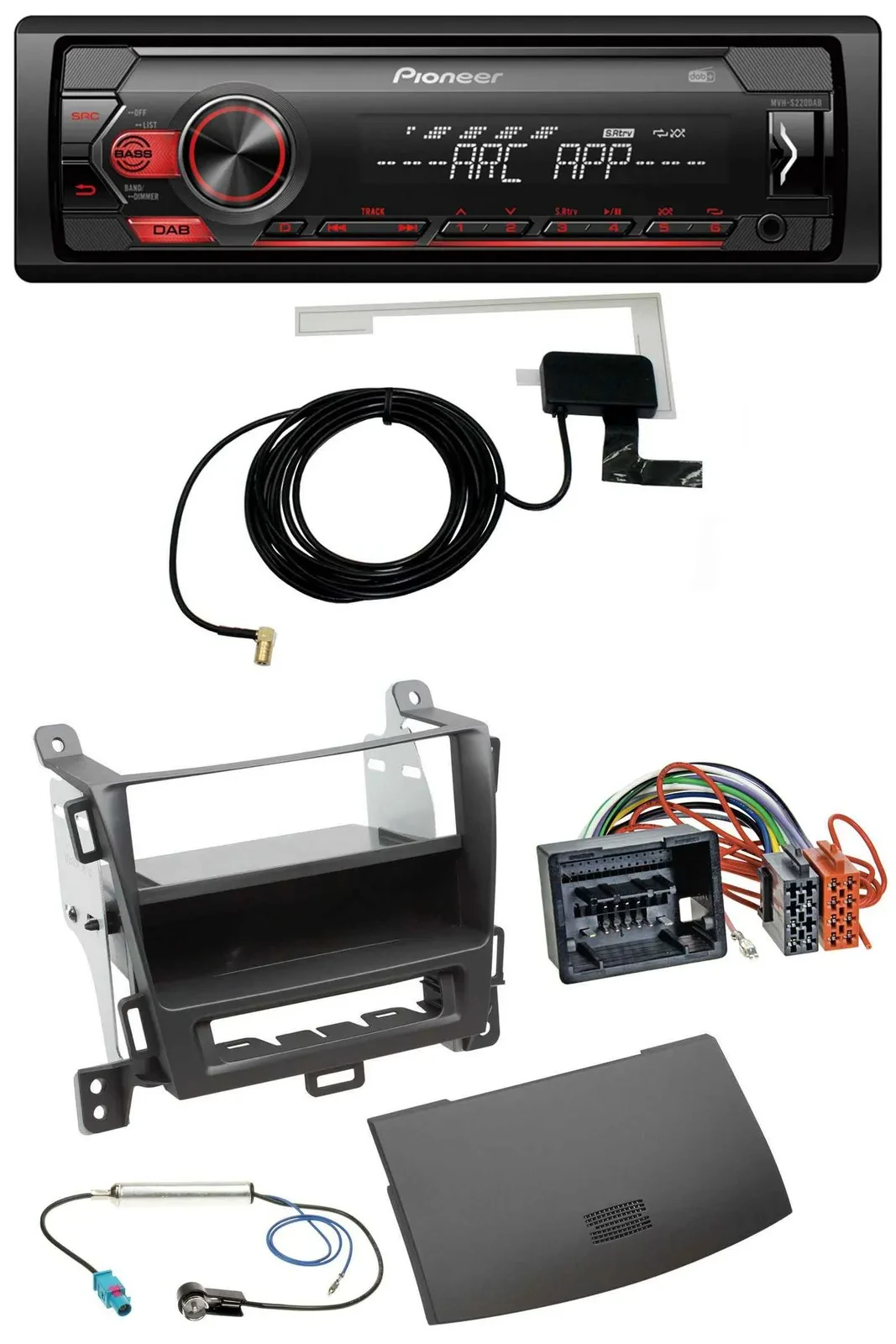 Pioneer 1DIN USB DAB MP3 AUX Autoradio für Opel Zafira Tourer ab 12 jet black