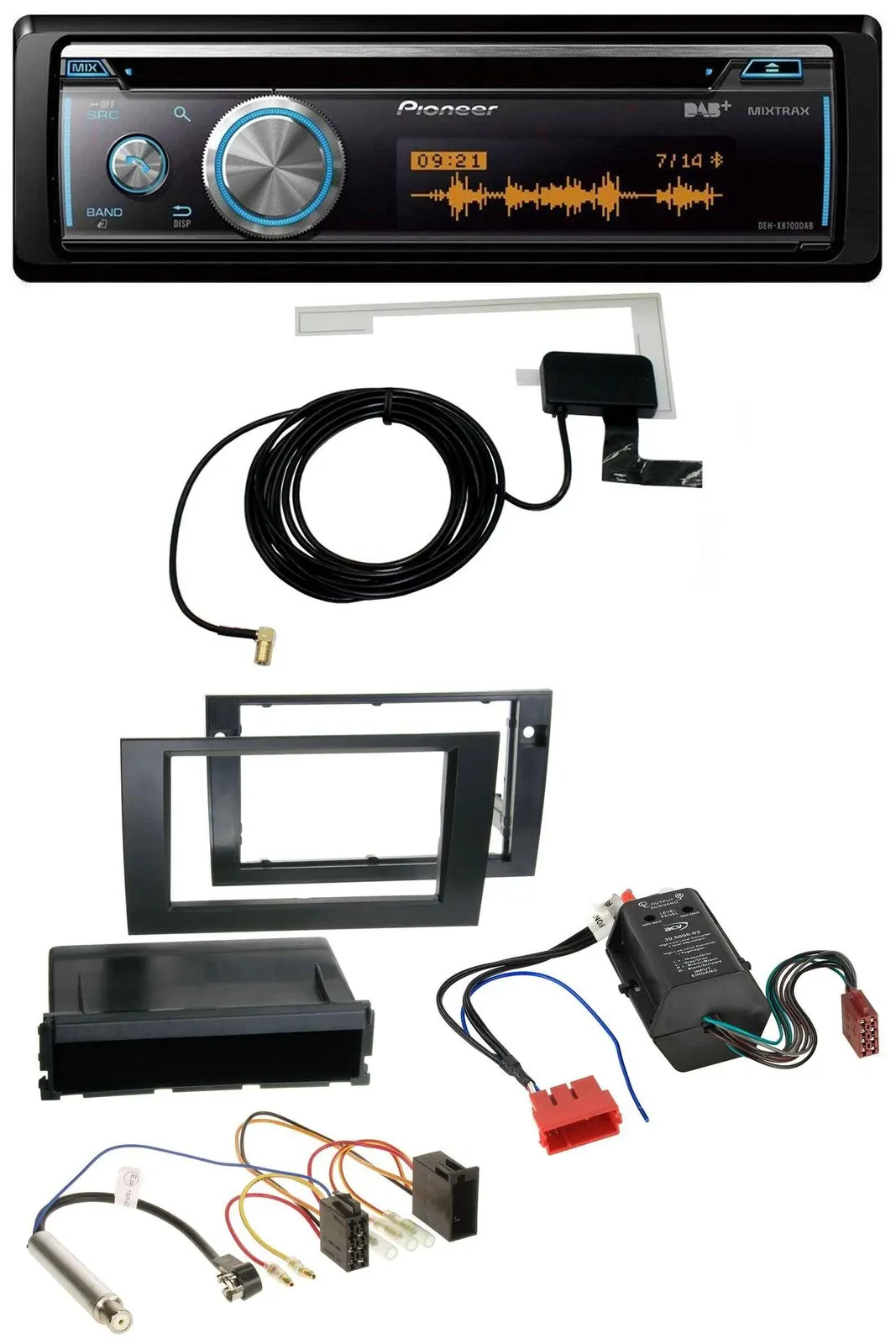 Автомагнитола Pioneer Bluetooth, DAB, CD, USB, MP3 для Audi A4 B6/B7 2000–2008 (совместима с Symphony/Bose)
