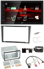JVC USB Bluetooth Lenkrad DAB 2DIN Autoradio für Opel Corsa C 2000-2004 aluminiu