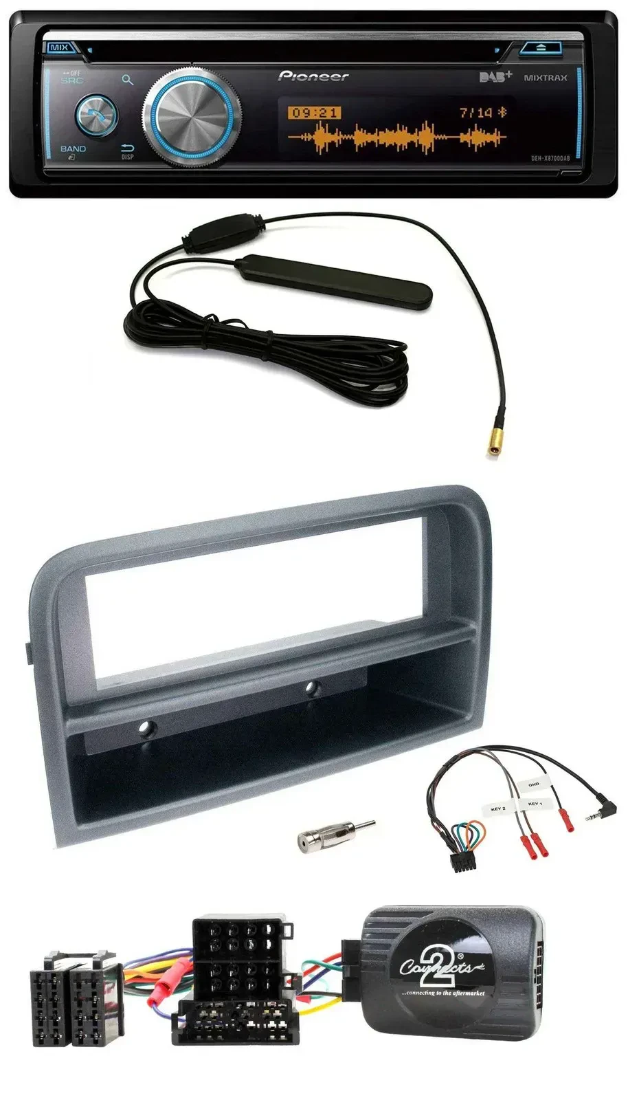 Автомагнитола Pioneer CD/USB/Bluetooth/DAB для Fiat Croma 2005–2010, поддержка кнопок на руле