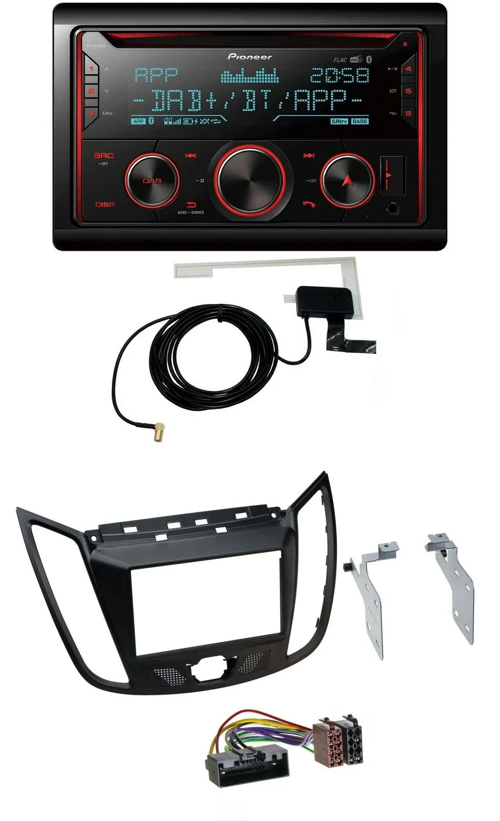 Pioneer 2DIN MP3 DAB USB CD Bluetooth Autoradio für Ford Kuga (DM2, ab 2013)