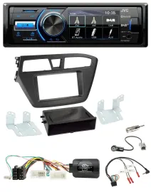 JVC Bluetooth Lenkrad USB DAB Autoradio für Hyundai i20 (ab 2015)