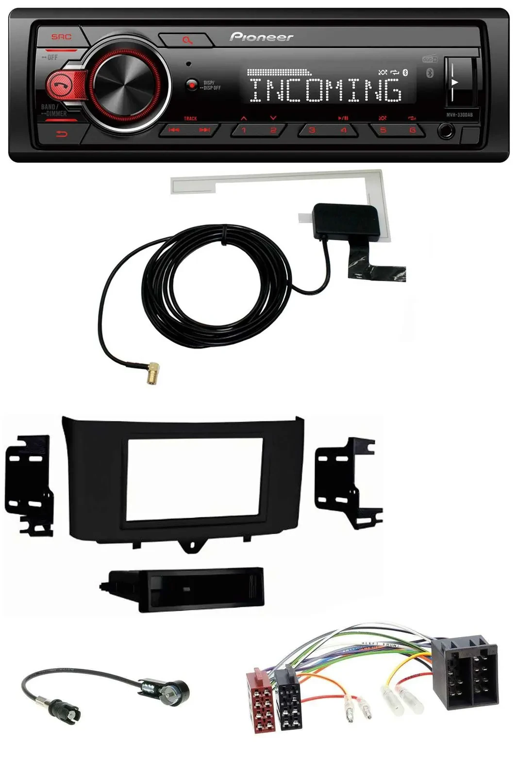 Pioneer USB MP3 DAB Bluetooth Autoradio für Smart ForTwo (2010-2015)