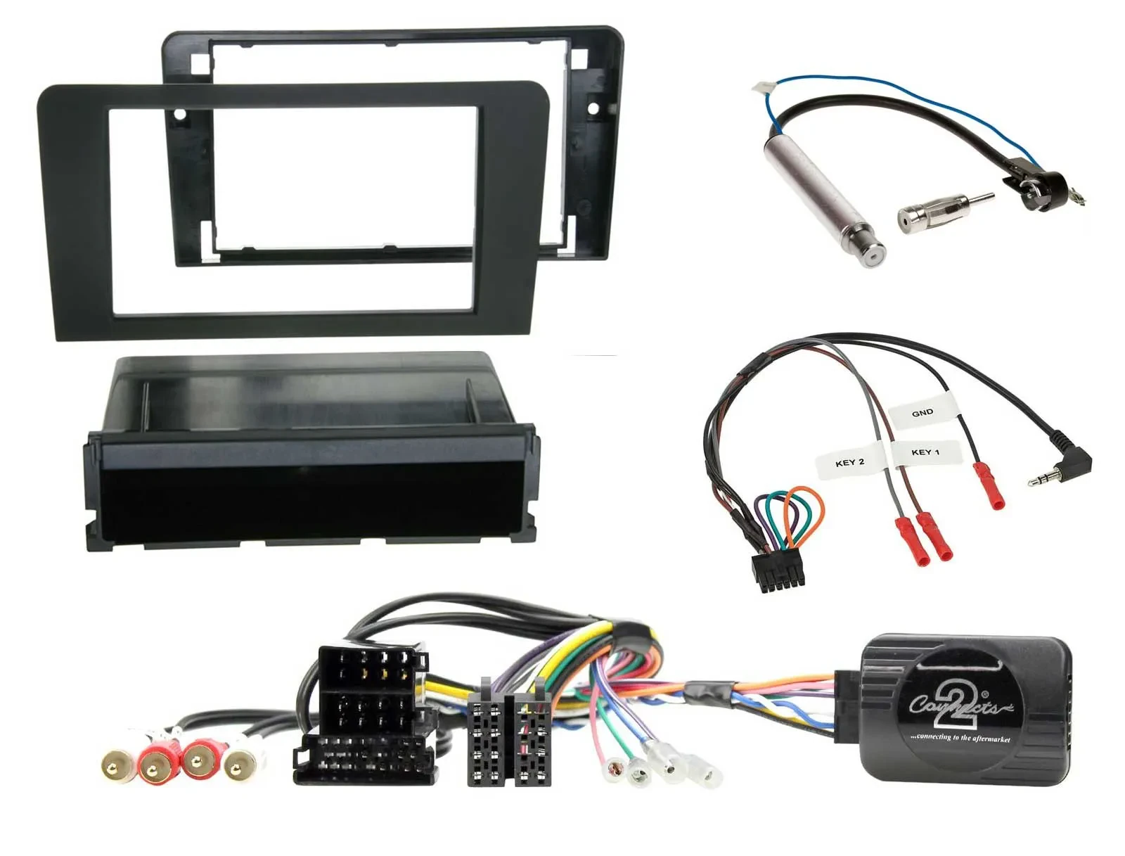 Einbauset Lenkradadapter DIN Autoradio für Audi A3 Symphony ISO 8P 2003-2006