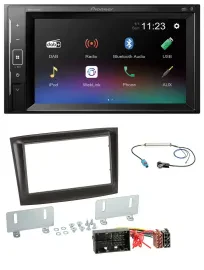 Автомагнитола Pioneer 2-DIN, DAB, MP3, Bluetooth, USB для Fiat Doblo (с 2015), черный