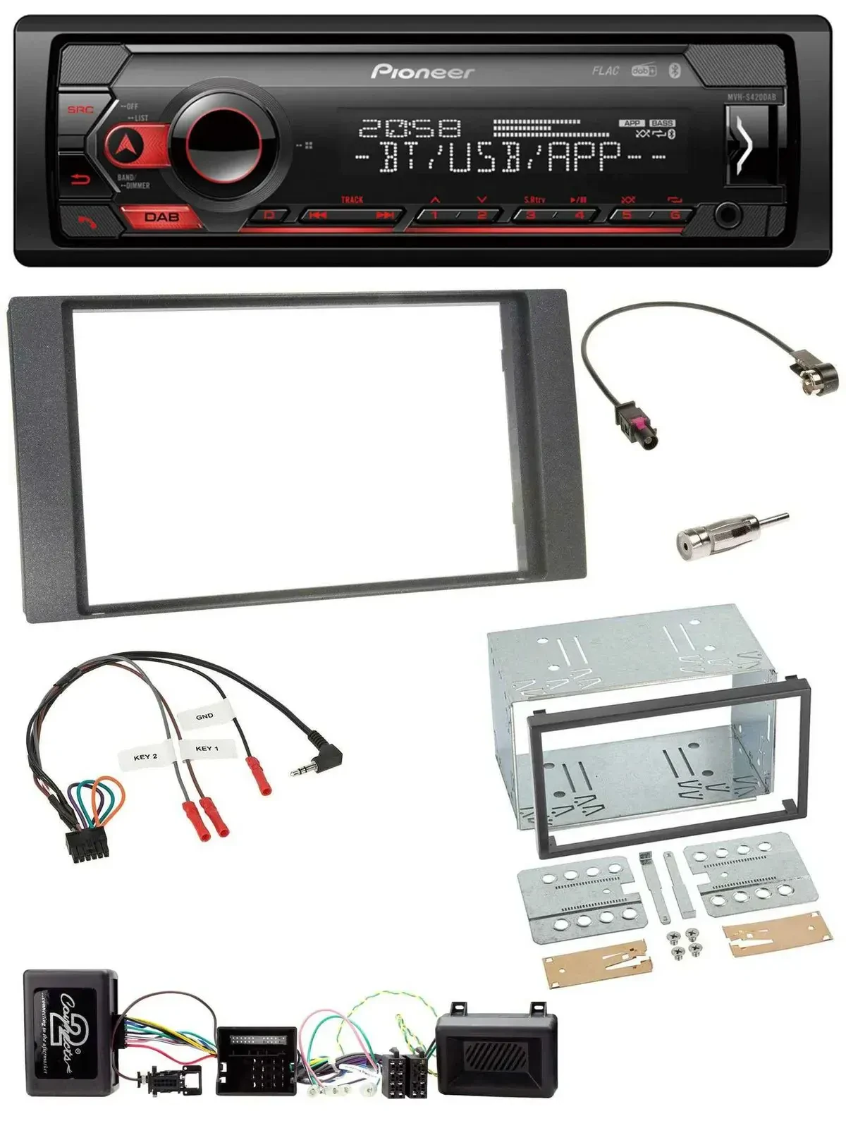 Автомагнитола для Ford Kuga 2008–2012 Pioneer USB, DAB, Bluetooth, антрацит