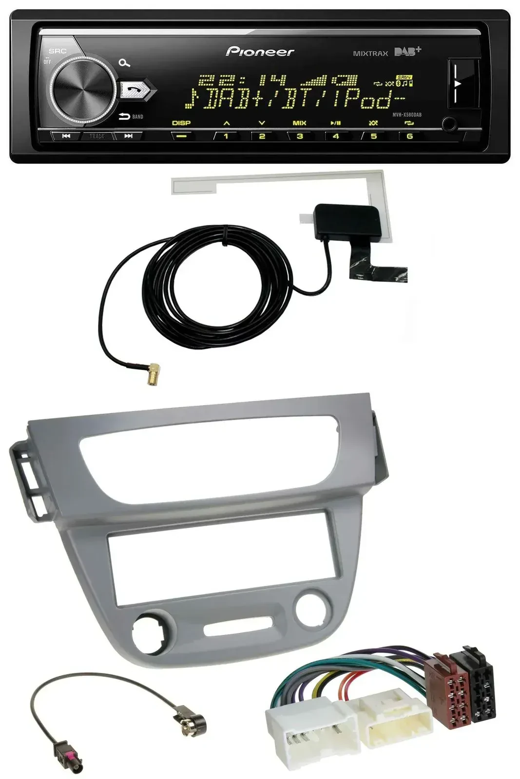 Автомагнитола для Renault Megane 3 (2012–2014) Pioneer Bluetooth, DAB, USB, MP3, серый