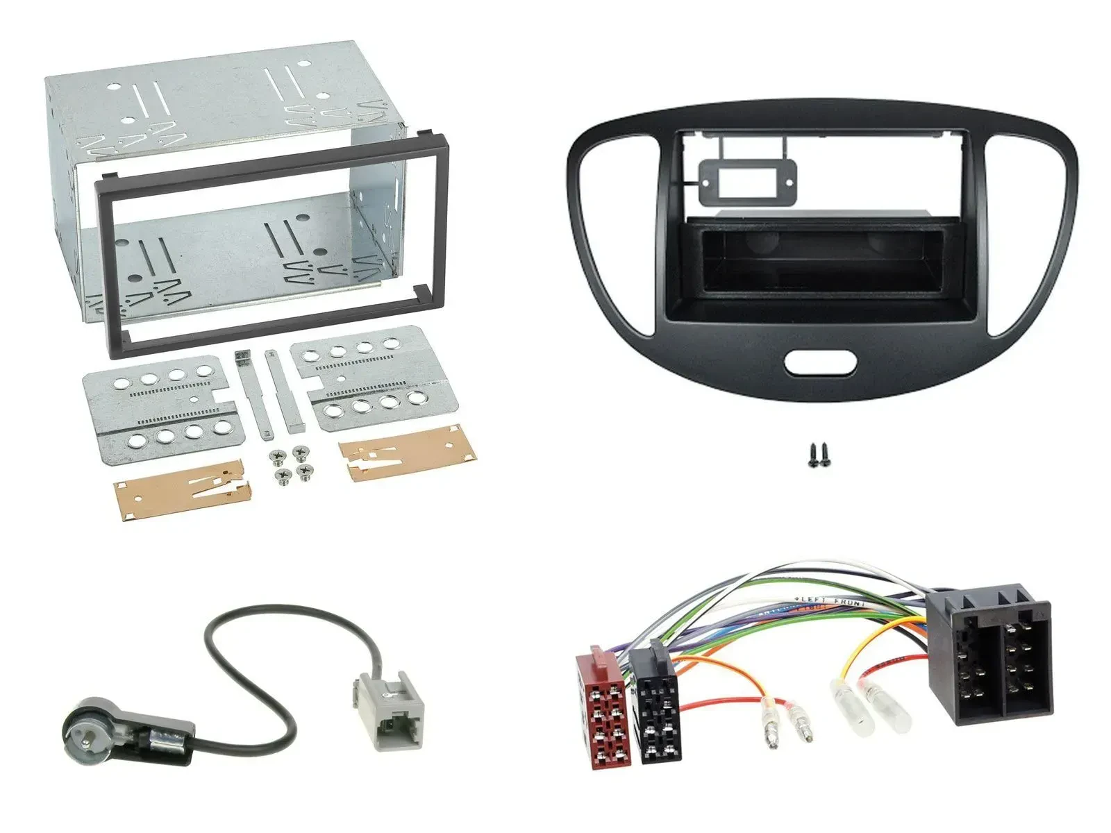 Einbauset Doppel DIN Autoradio für Hyundai i10 2008-2013 schwarz