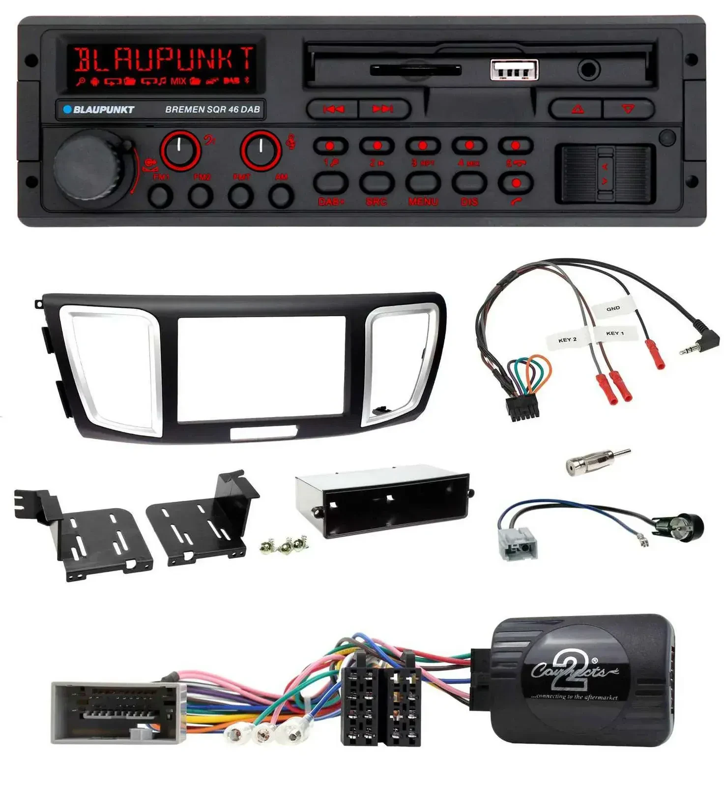 Blaupunkt SD Lenkrad USB Bluetooth DAB Autoradio für Honda Accord 2013-2015