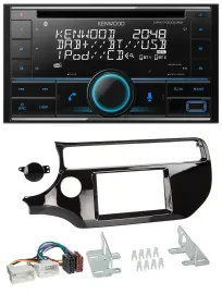 Kenwood CD 2DIN DAB USB MP3 Bluetooth Autoradio für Kia Rio UB ab 15 piano-schwa