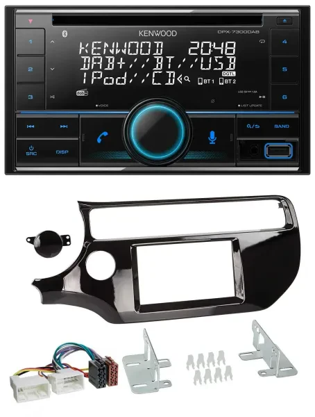 Kenwood CD 2DIN DAB USB MP3 Bluetooth Autoradio für Kia Rio UB ab 15 piano-schwa