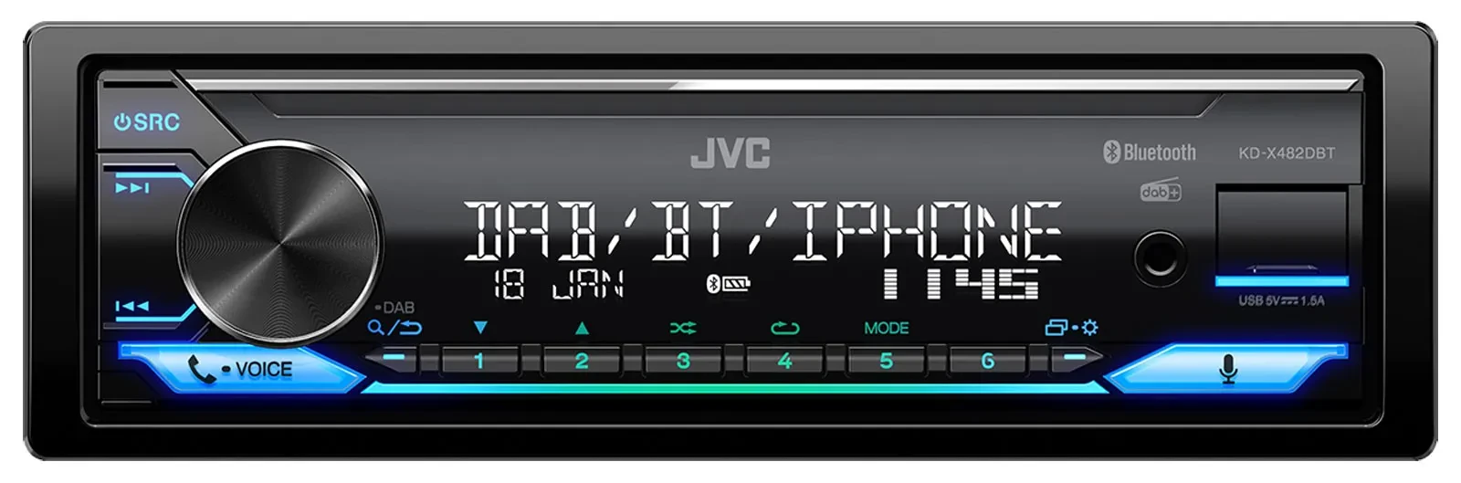 JVC Bluetooth DAB USB Lenkrad Autoradio für Toyota Aygo 2014-2021