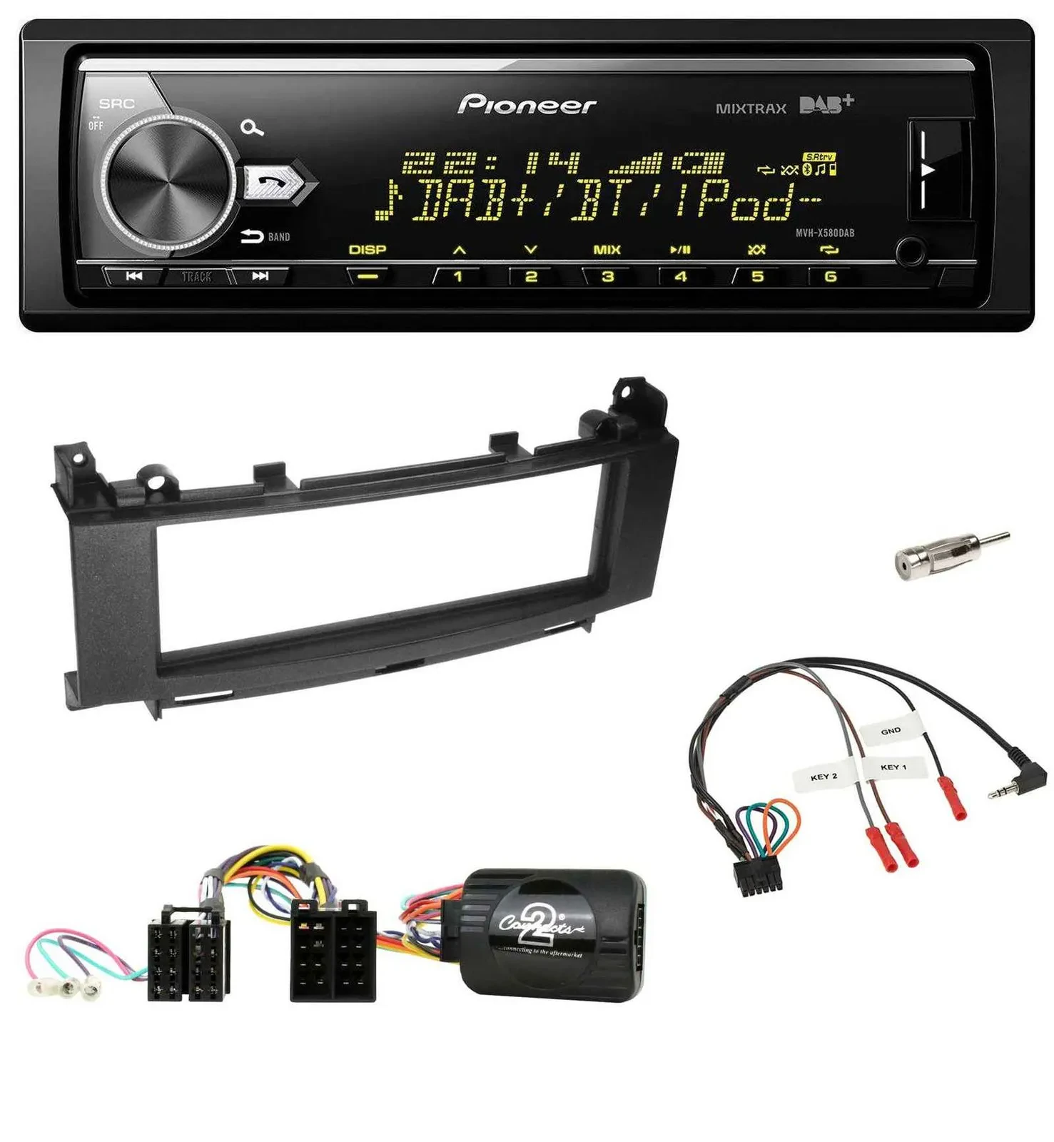 Pioneer Bluetooth USB DAB Lenkrad Autoradio für Mercedes A-Klasse B-Klasse 2005-