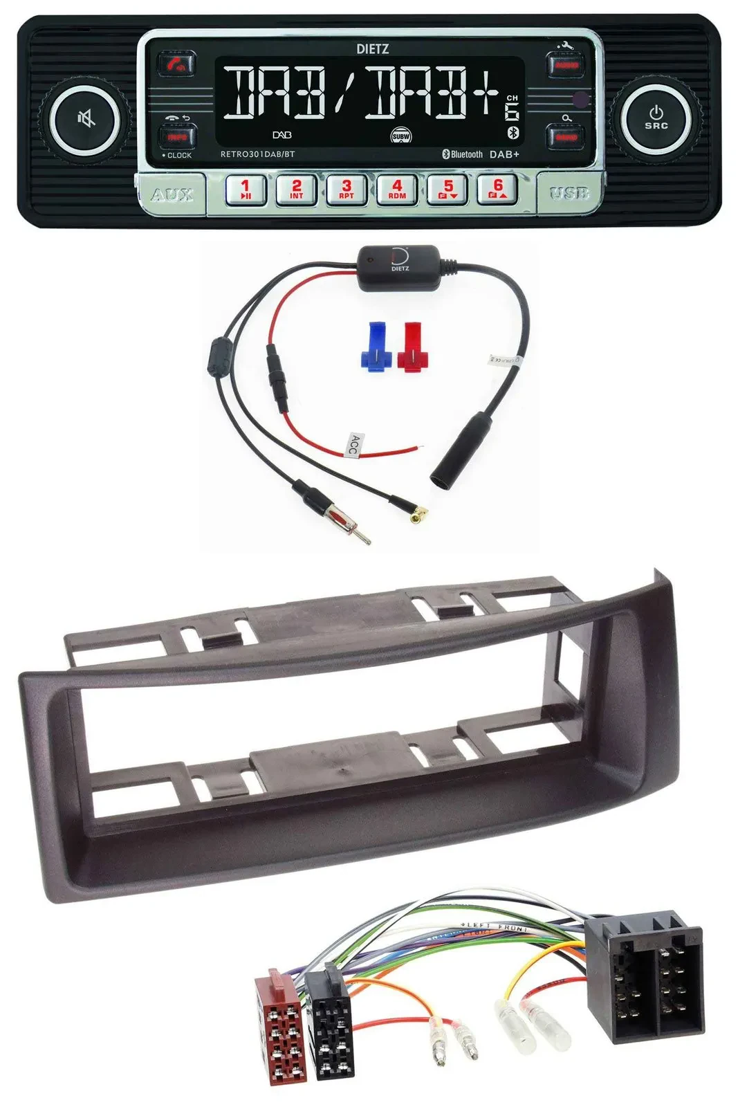 Dietz MP3 DAB Bluetooth USB Autoradio für Renault Megane Scenic bis 03 schwarz