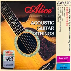Струны для акустической гитары Alice AW432P-SL Coated Copper Super Light 11-52