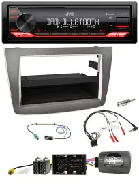 Автомагнитола для Alfa Romeo Mito (2014–2018) JVC Bluetooth, USB, DAB, совместима с кнопками на руле, серебристая