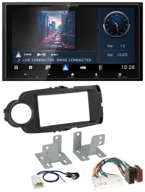 Kenwood Bluetooth 2DIN USB DAB MP3 Autoradio für Toyota Yaris 11-20 schwarz